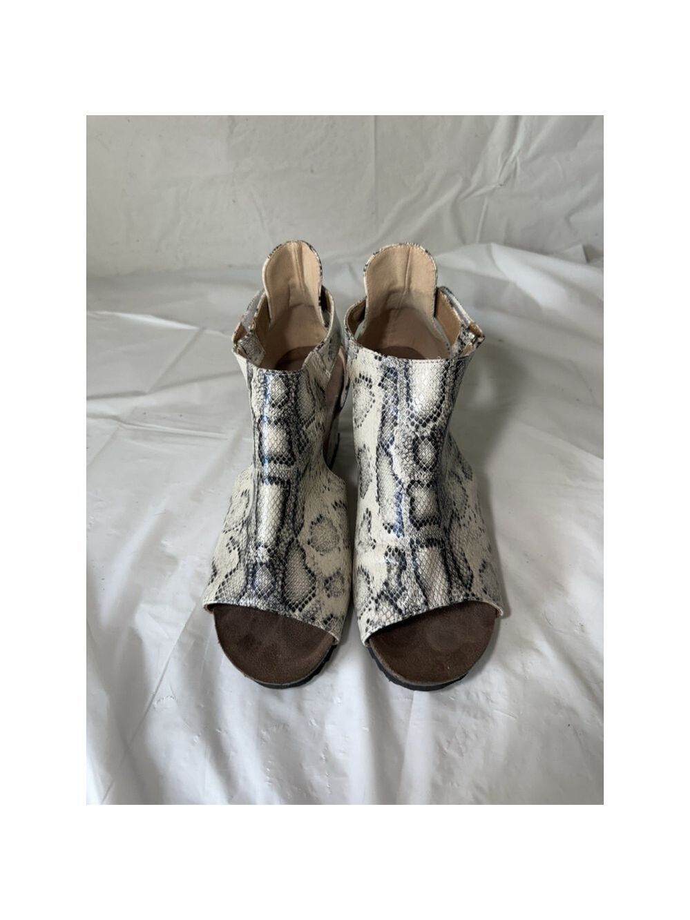 Jolimall Sunburst Snake Print Wedge Sandals Size 9